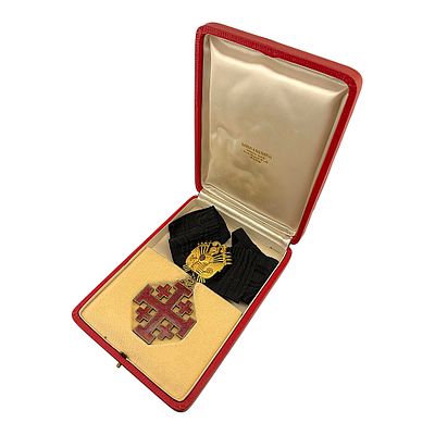 Equestrian Order of the Holy Sepulchre of Jerusalem – Jerusalem Cross in case, Tanfani & 