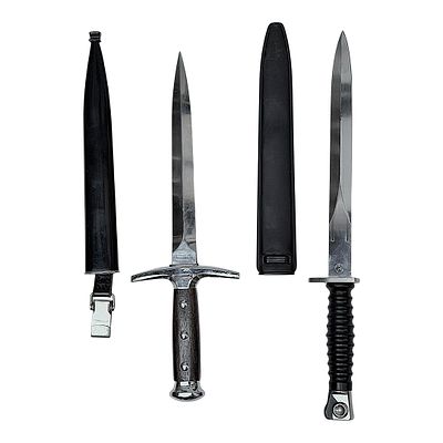 Two Swiss Edged Weapons: Officer's Dagger Model 1943, Elsener/Victoria, and Bayonet Model 57. Ste 