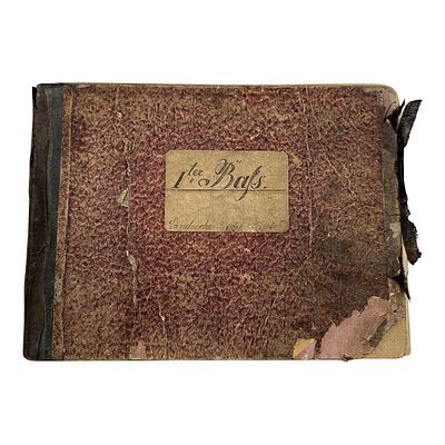 Handwritten voice part book "1st Bass", Landwehr-Lieder-Tafel Quedlinburg, 1880. Handwritten 
