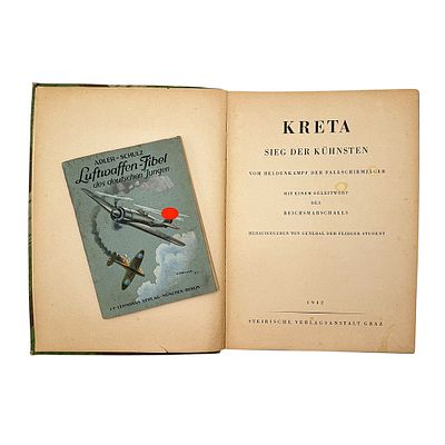 Two Luftwaffe Publications from the Second World War, Air Force Primer and Crete Photobook. Paper 