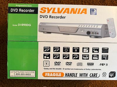 Sylvania Progressive Scan DVD Recorder Model DVR90DG in Original Box. This Sylvania DVD Recorder 