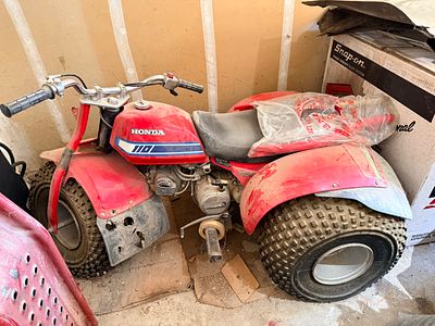 Honda ATC 110 Three-Wheeled All-Terrain Cycle. This Honda ATC 110 is a three-wheeled all-terrain 