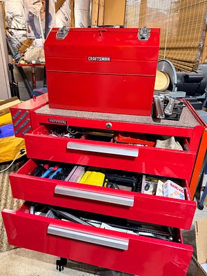 A Kennedy and Craftsman Rolling Tool Chest and Cantilever Box with a Collection of Professional 