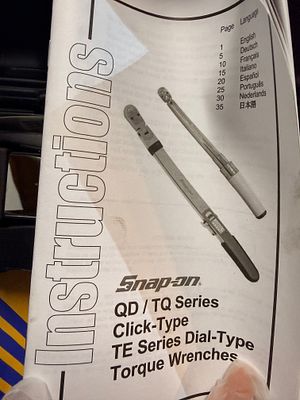 Snap-on TQFR250E Flex-Head Click-Type Torque Wrench with Case and Manual - Like New. A 