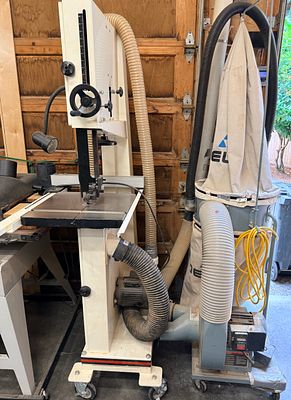 Two Woodworking Machines Including a Jet 16-Inch Bandsaw Model JWBS-16 and Delta 1.5 HP Dust 
