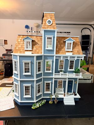 Newport Dollhouse by Real Good Toys and a Collection of Miniatures. This lot features an 