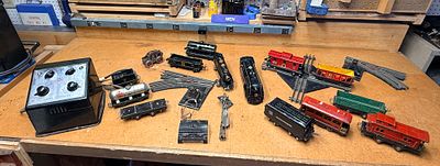 A Collection of Vintage Lionel and American Flyer O-Gauge Model Train Engines, Rolling Stock 