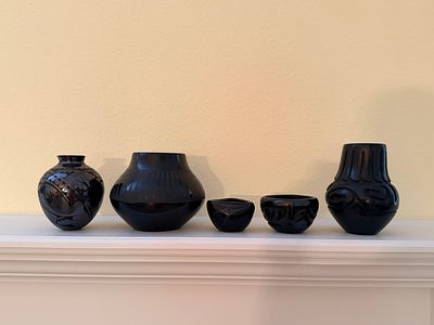 An Assortment of Santa Clara Pueblo and Mexican Blackware Pottery. An assortment of blackware 