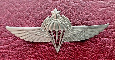 סמל מוקדם, כנפי צניחה בכיר , למדריכים , הברגת אום מאחור נדיר.