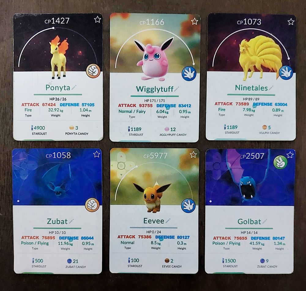 לוט 6 קלפי פוקי- מון. מקוריים 2016 נדיר!.