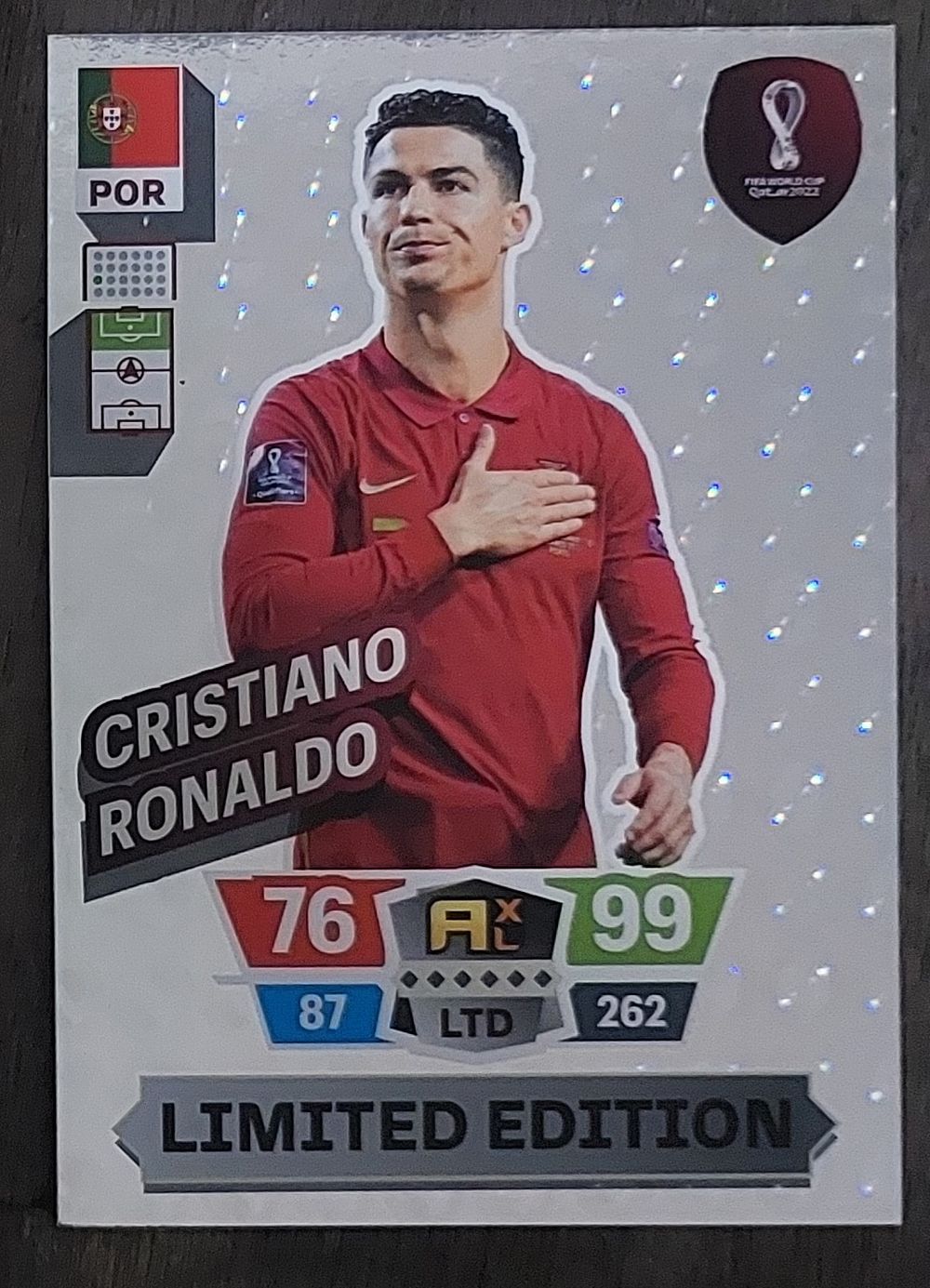 קלף מטורף.ענק, 14&times;10 ס"מ , פניני" אלוף העולם, רונלדו" קטאר 2022 נדיר!.