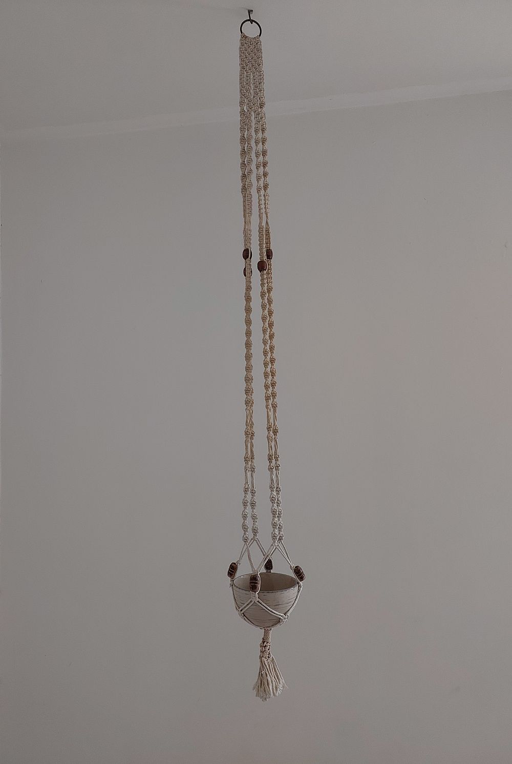 מקרמה ישן עבודת יד שנות 80, + קערית חרס, מצב מצוין.