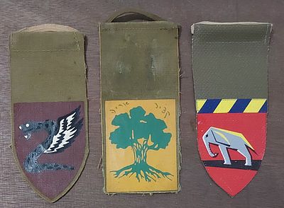 לוט תגיי צה"ל ישנים מבד , אחד מהם עשוי גומי.