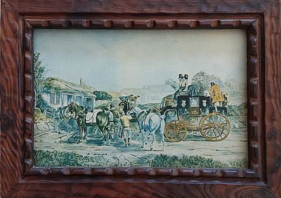 תמונה ישנה מאד , שמן על עץ , 30&times; 42 ס"מ.