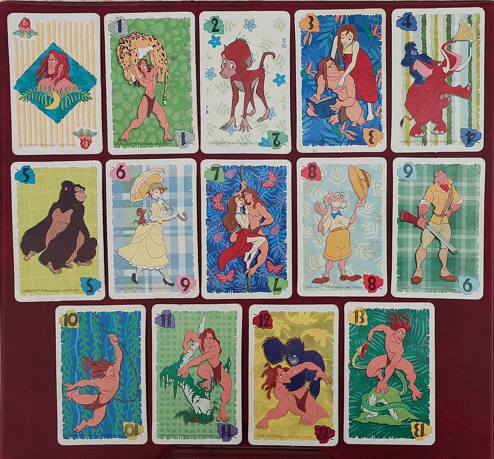קלפיי משחק ישנים מאד, טרזן" דיסני" אורגינל.