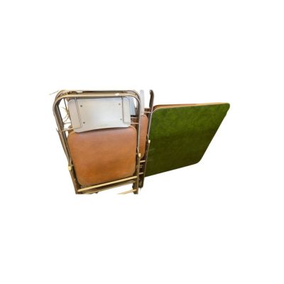 VTG Brown Samsonite Chairs w/ Green Card. Table. 4 chairs all in good condition no rips or tares 