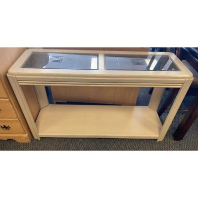 Entry Table w/ 2 Sheets of Beveled Glass. 47 inches wide 27 inches tall