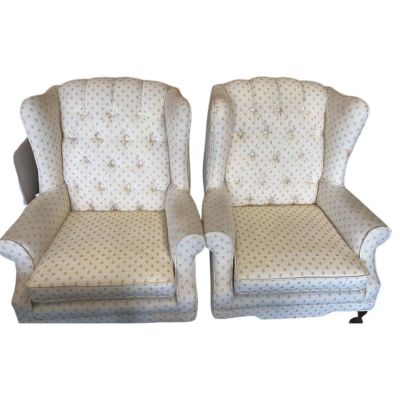 Pair Vintage Wing Back Chairs. very clean