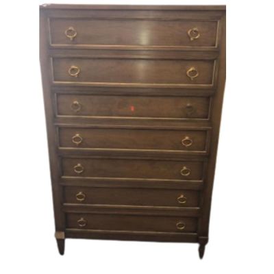 Mid Century 7 Drawer Wooden Dresser Chest Drawers. nice condition