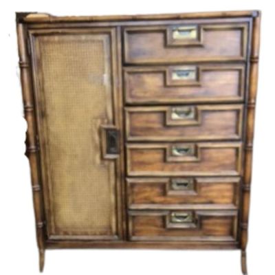Vintage Stanley Faux Bamboo Dresser Tall Boy. Very nice condition