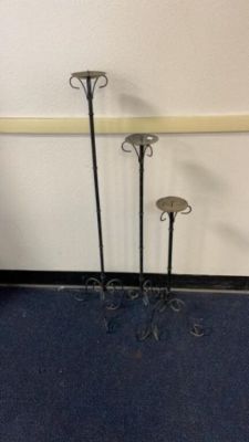 3 Iron Candle Holders. candle holders