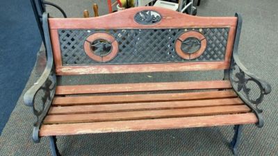 Iron and Wood Park Bench. 51 inches wide