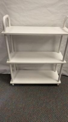 White Wooden Side Book Shelf. 38 inches tall 30 inches wide