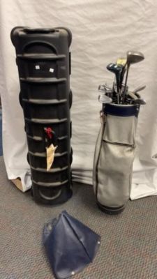 Vintage Northwestern Golf Clubs with Travel Case. golf clubs, bag and travel case