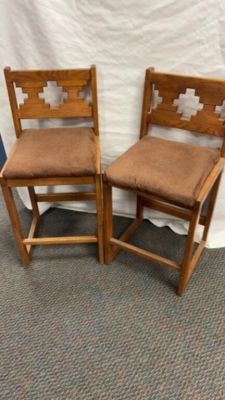 2 Southwest Bar Stools. wooden bar stools