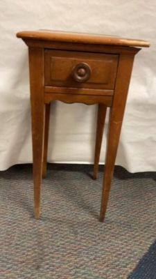 Wooden Side Table Single Drawer Plant Stand. 28 inches tall 14 inches wide