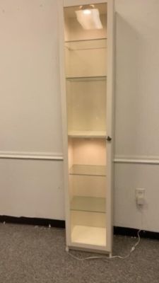 White Light Up Cabinet. 80 inches tall 16 inches wide