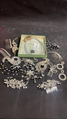 Vintage ELGIN Ladies Watch, Designer Necklace. Hair clips, watch and Judith ripka necklace