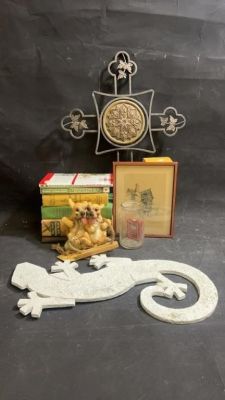 Variety or books and home decor. Variety of books wall art and more