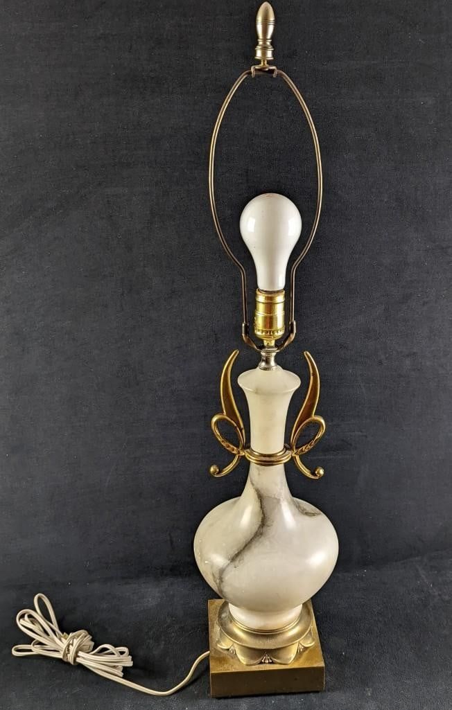 Lot 1: Retro Marble Table Lamp
