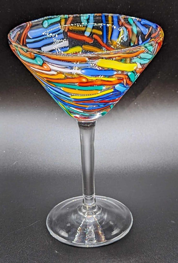 Lot 38: Glass Confetti Martini Glass D