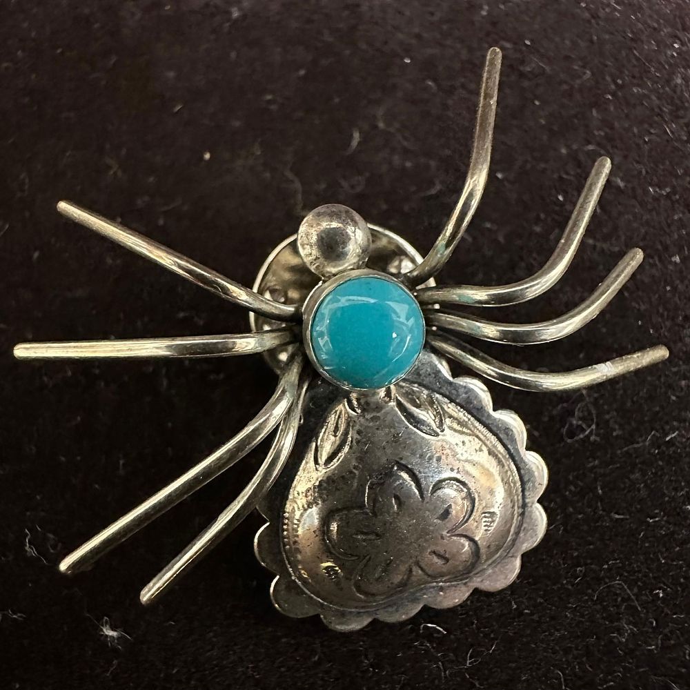 Lot 44: Carolyn Pollack Relios 925 Turquoise Sterling Silver Brooch L34