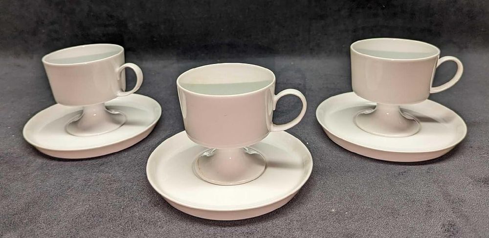 Lot 367: 3 Retired Rosenthal China Footed Cup & Saucer Sets