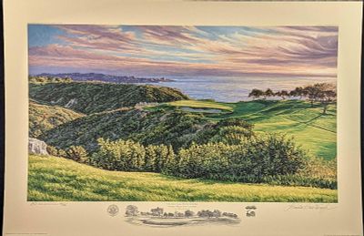 Linda Hartough Artist Proof Litho 2008 US Open Championship. "2008 US Open Championship Third 