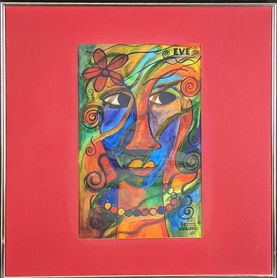 Larry Stevens Framed Offset Lithograph Eve. "Eve" by Larry Stevens. This framed offset litho is 