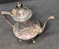 Vintage Silver Plated Crescent Tea Pot. This is approx 9" x 6" x 10" and it weighs 1.90lb. Image - 1
