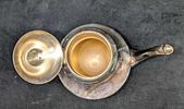 Vintage Silver Plated Crescent Tea Pot. This is approx 9" x 6" x 10" and it weighs 1.90lb. Image - 3