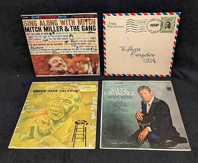 4 Vintage LP Mitch Miller Steve Lawrence Mantovani. This lot contains: 
(1) Oscar "Papa" 