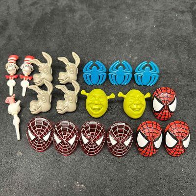 Universal Studios Marvel Spider Man Shrek Dr. Seuss Plastic Ring Set Party Favors. Nineteen 