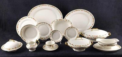 Vintage Retired Tressemanes Vogt French Dinnerware TRV182. This is a set of 79 dinnerware pieces 
