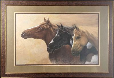 Vintage Horse Art Print Framed This art print is professionally framed and in good used 