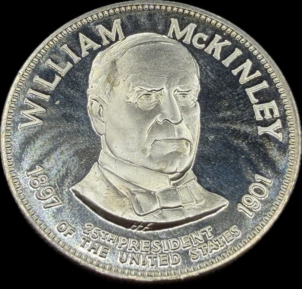 Lot 481: William McKinley Sterling Silver Presidential Coin