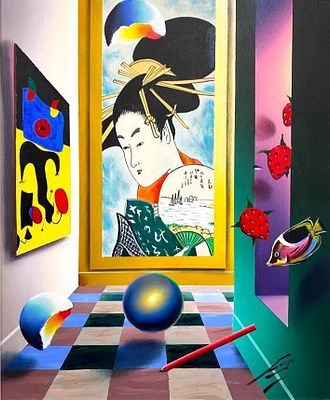 Ferjo Untitled Original Oil on Canvas This original untitled artwork by the well-known 