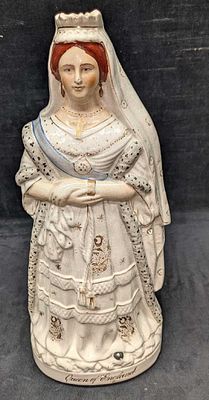 Antique Queen Victoria Staffordshire Pottery Figure. Antique Edward Prince of 