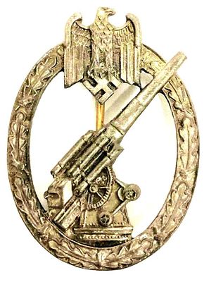 WWII German Army Flak Badge. This lot contains a WWII German Army Flak Badge. This badge was 