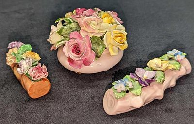 3 Vintage Bone China English Flower Figurines. This lot includes: 
(1) Adderley Bone China Bowl 